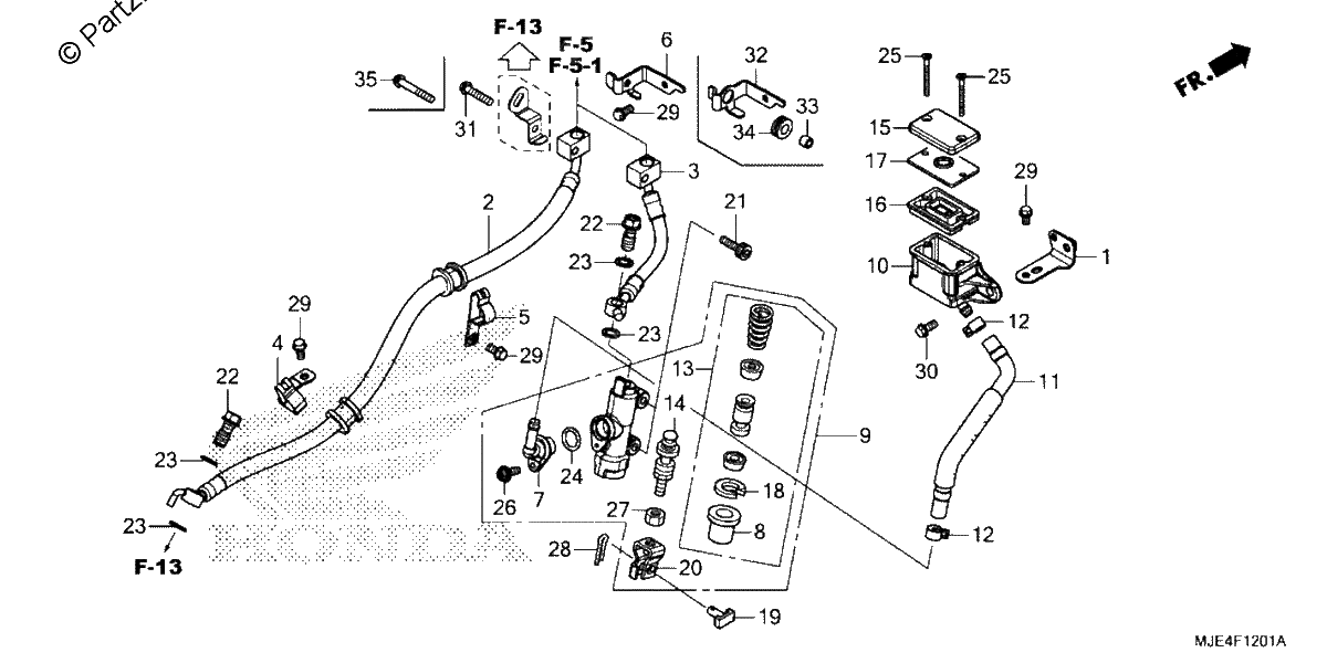 Diagrama de REAR BRAKE MASTER CYLINDER 2