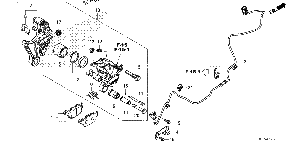 Diagrama de REAR BRAKE CALIPER