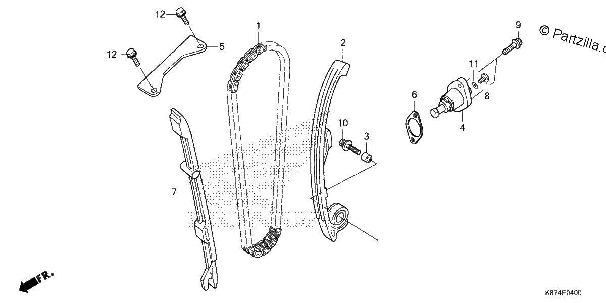 Diagrama de CAM CHAIN TENSIONER