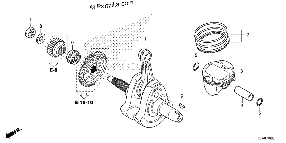Diagrama de CRANKSHAFT PISTON