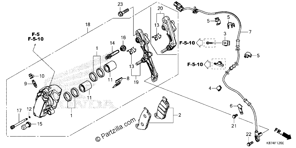 Diagrama de FRONT BRAKE CALIPER
