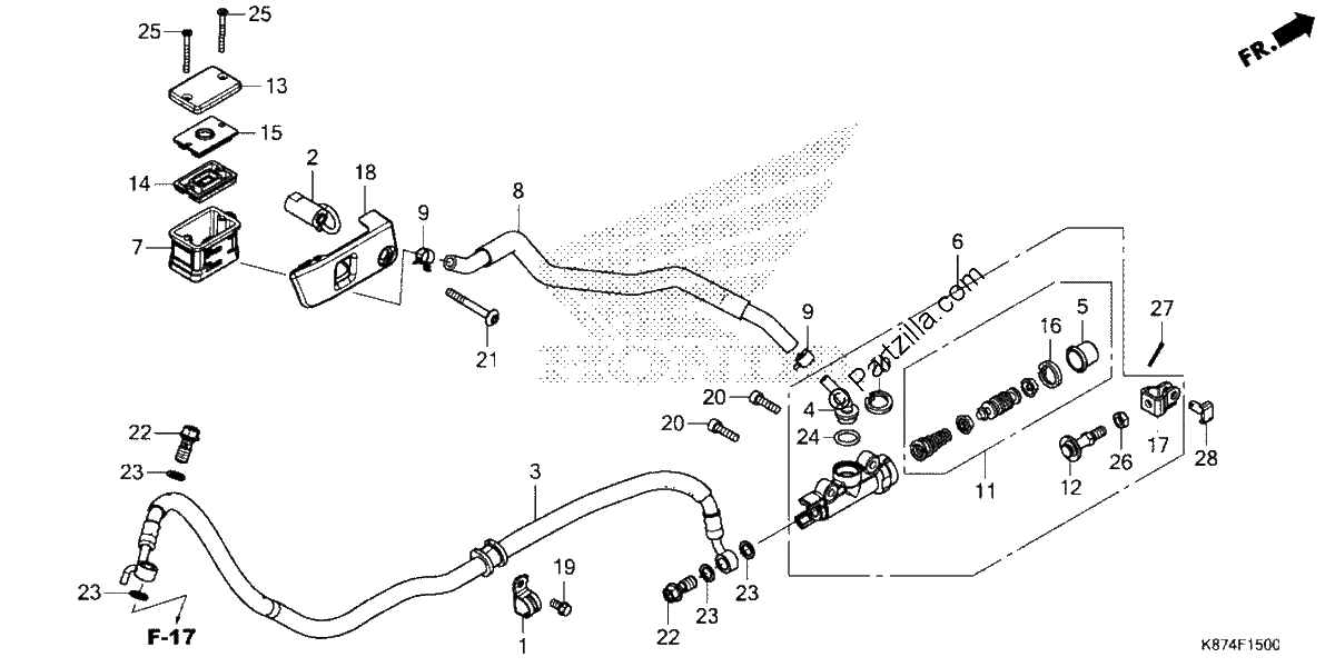 Diagrama de REAR BRAKE MASTER CYLINDER 1