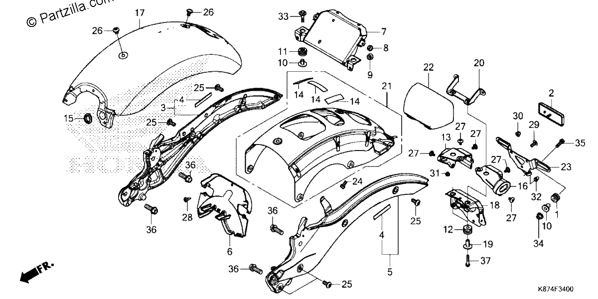 Diagrama de REAR FENDER