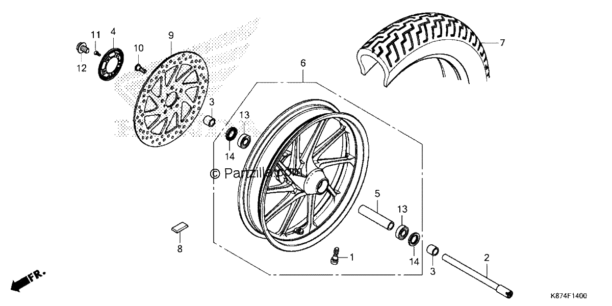Diagrama de FRONT WHEEL