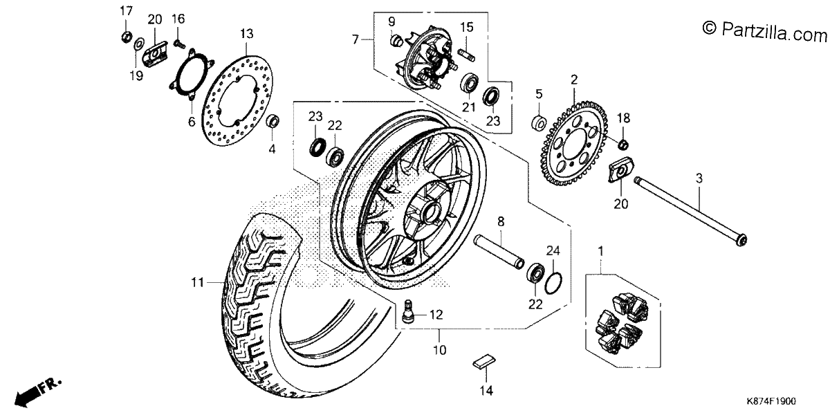 Diagrama de REAR WHEEL