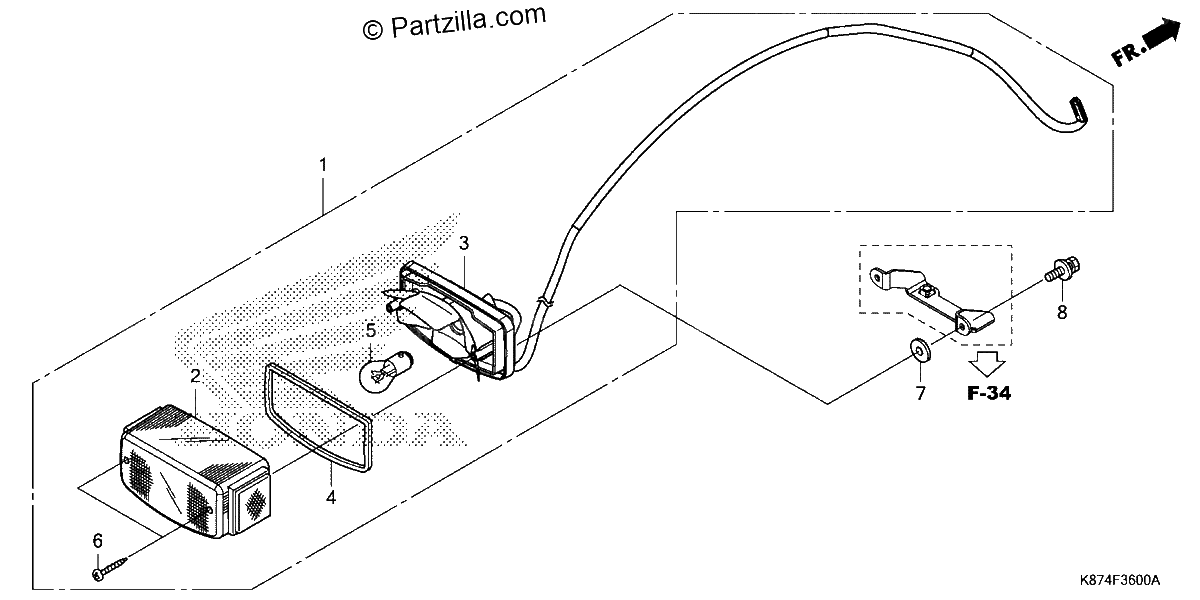 Diagrama de TAILLIGHT CMX300 CMX300A 17 18 1 9