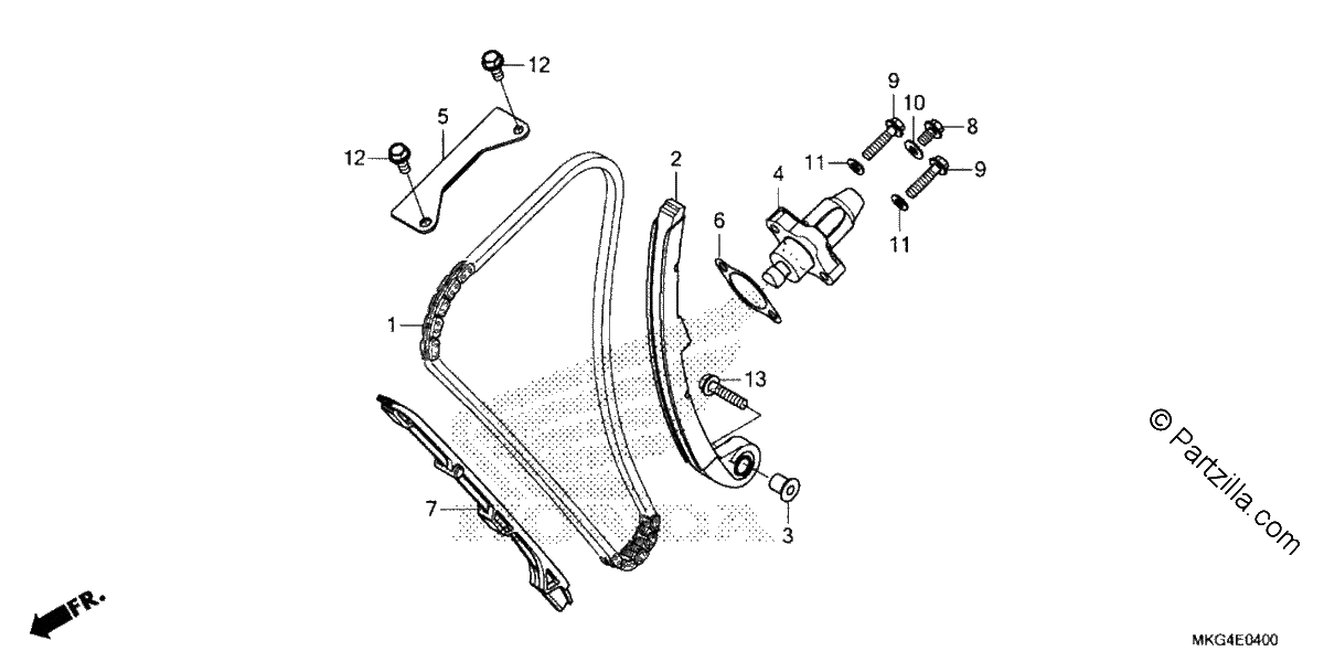 Diagrama de CAM CHAIN TENSIONER