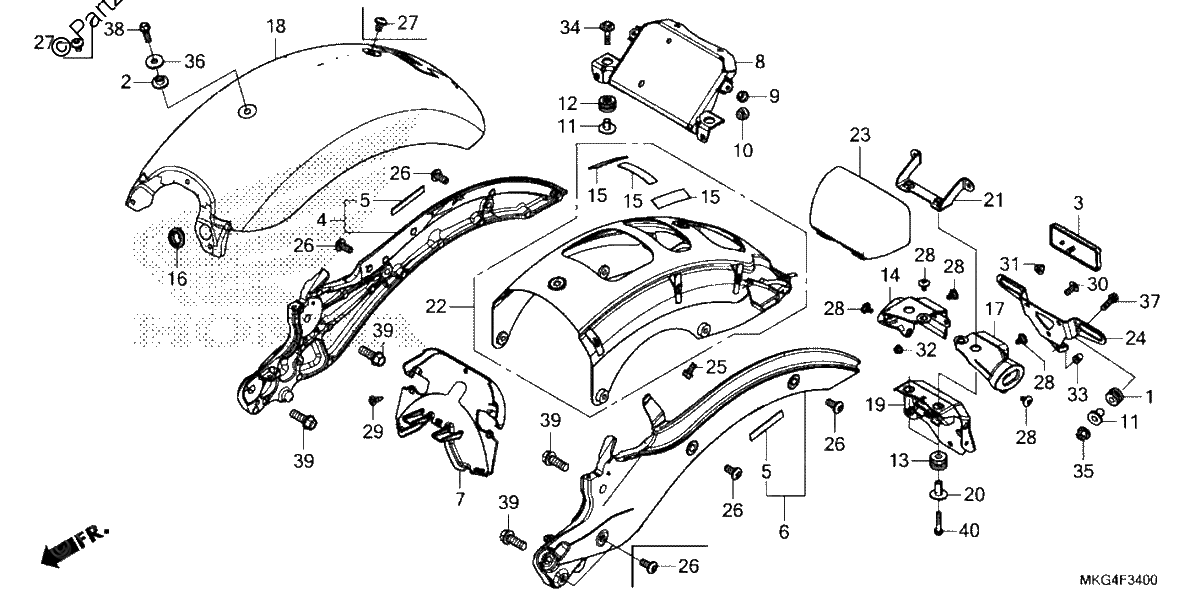 Diagrama de REAR FENDER
