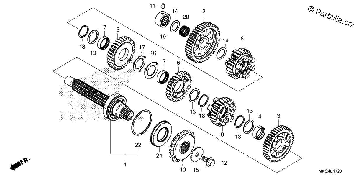 Diagrama de TRANSMISSION COUNTERSHAFT