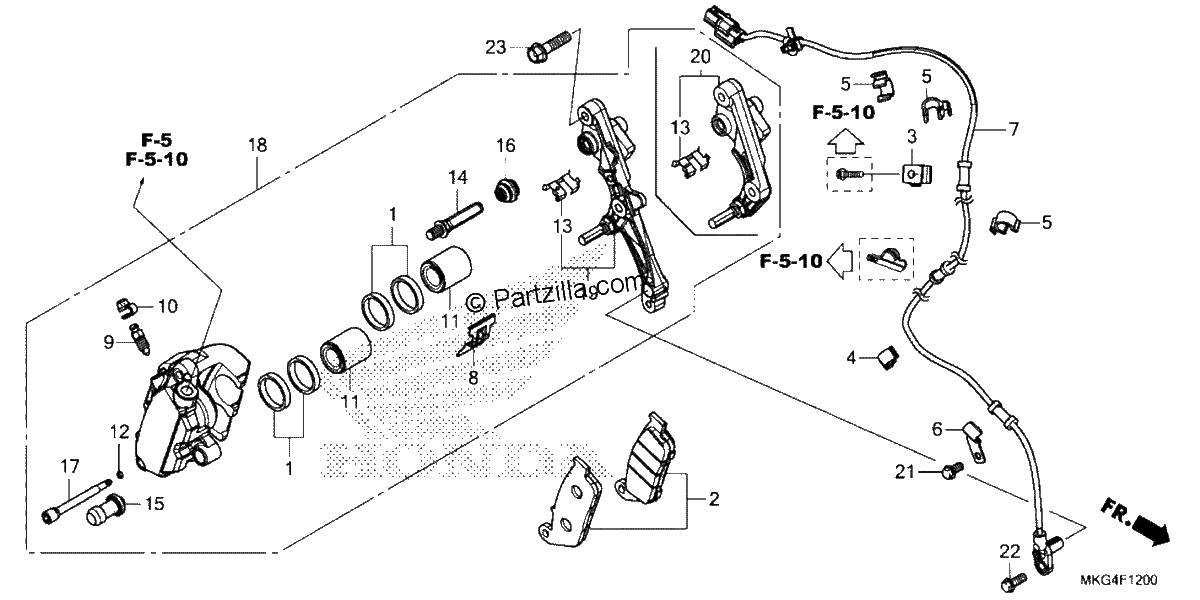 Diagrama de FRONT BRAKE CALIPER