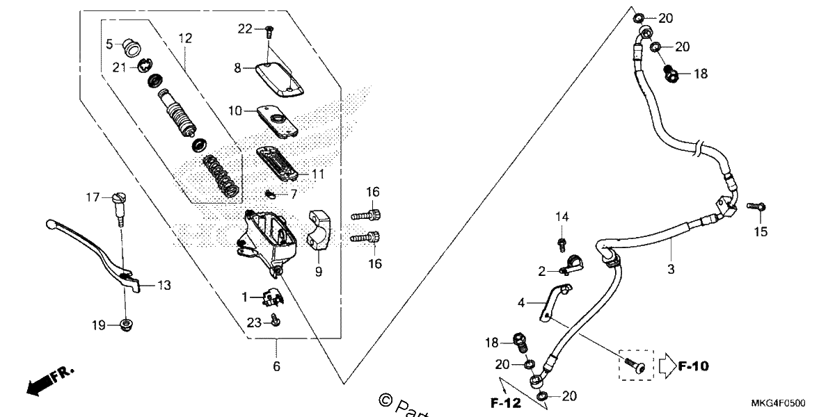 Diagrama de FRONT BRAKE MASTER CYLINDER 1