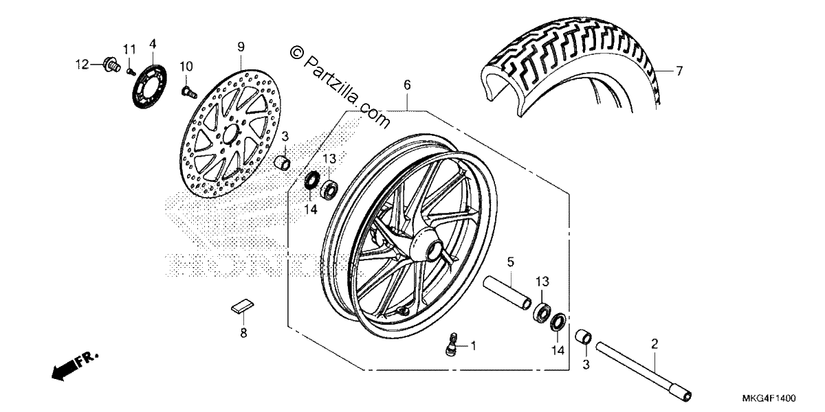 Diagrama de FRONT WHEEL