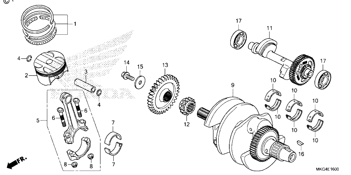 Diagrama de CRANKSHAFT PISTON