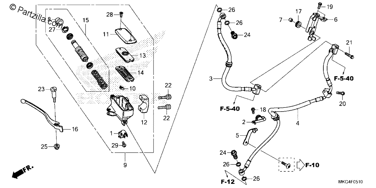 Diagrama de FRONT BRAKE MASTER CYLINDER 2
