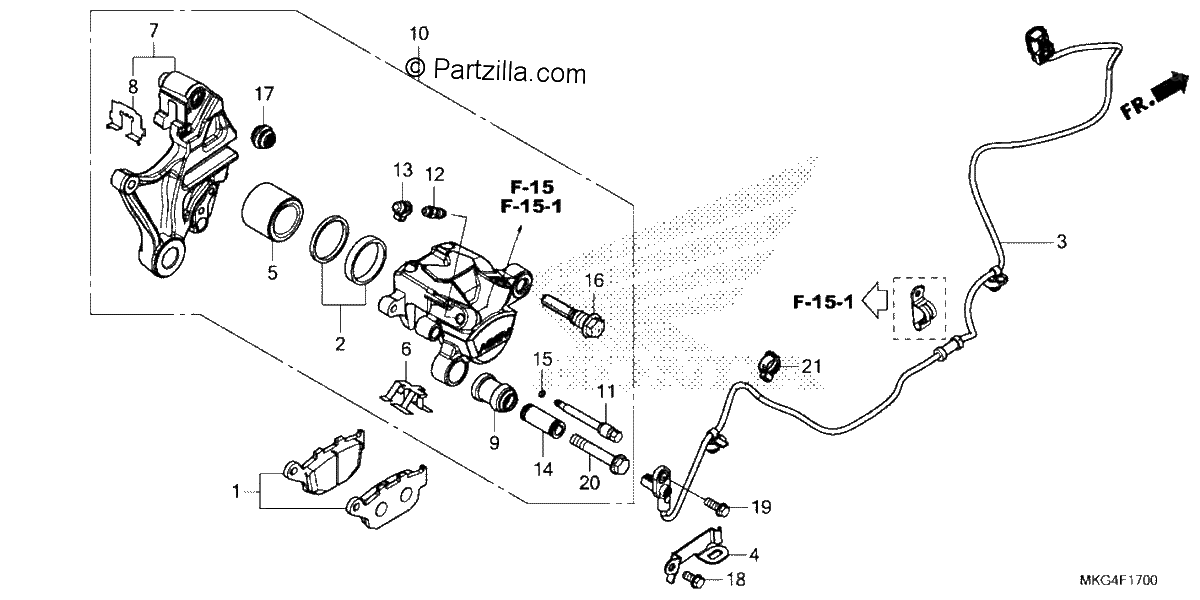 Diagrama de REAR BRAKE CALIPER