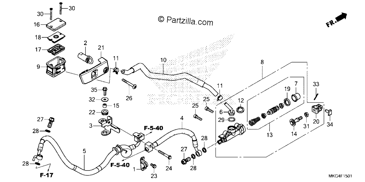 Diagrama de REAR BRAKE MASTER CYLINDER 2