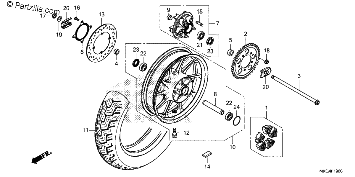 Diagrama de REAR WHEEL