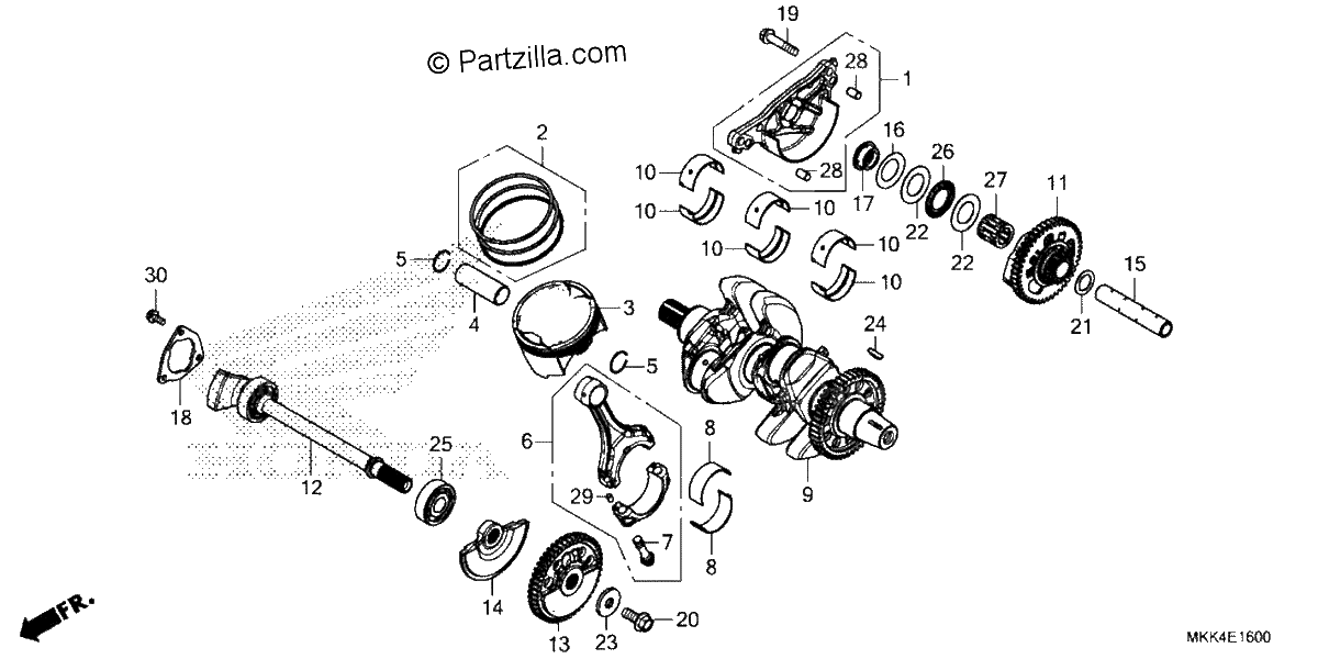 Diagrama de CRANKSHAFT PISTON