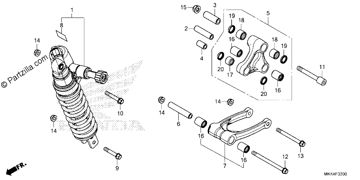 Diagrama de REAR SHOCK ABSORBER