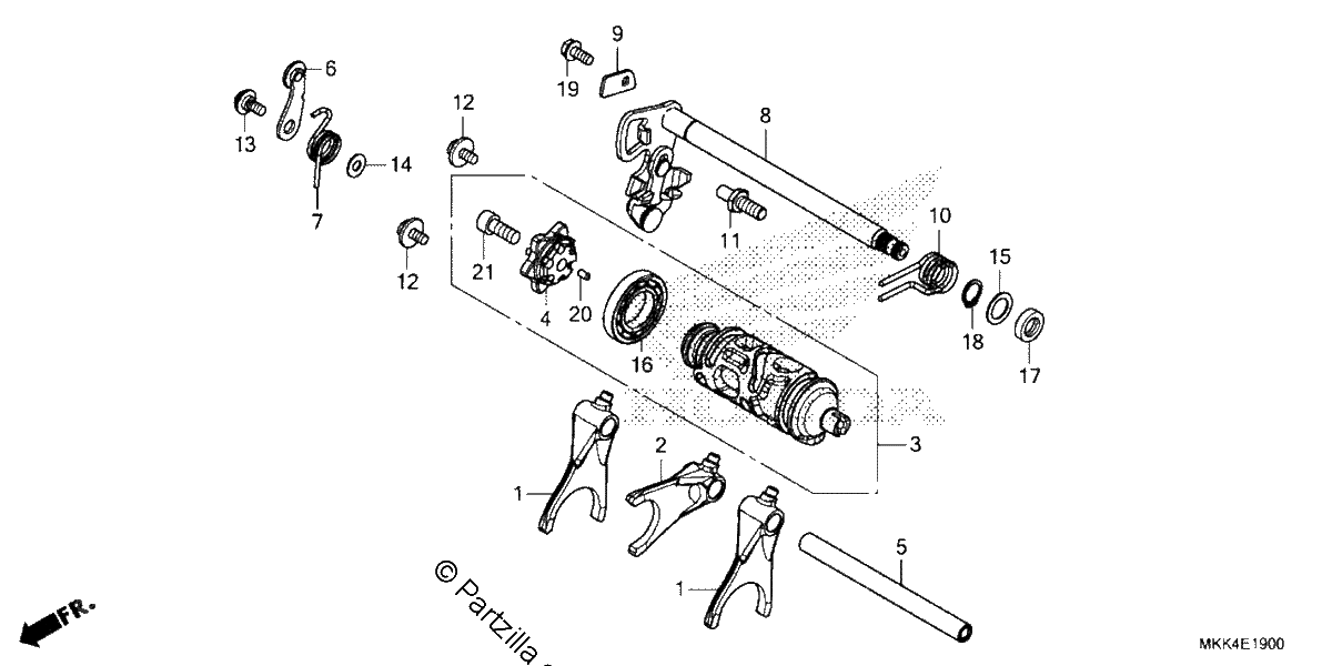 Diagrama de GEARSHIFT DRUM 1