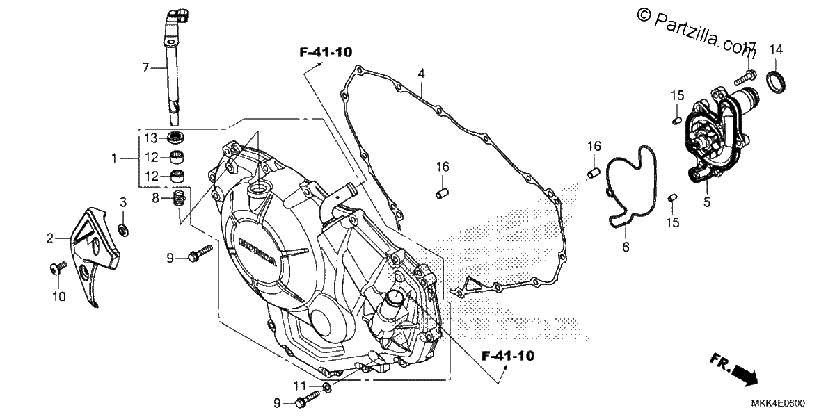 Diagrama de RIGHT CRANKCASE COVER 1