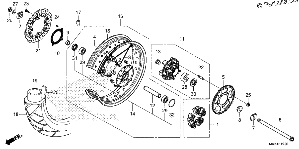 Diagrama de REAR WHEEL