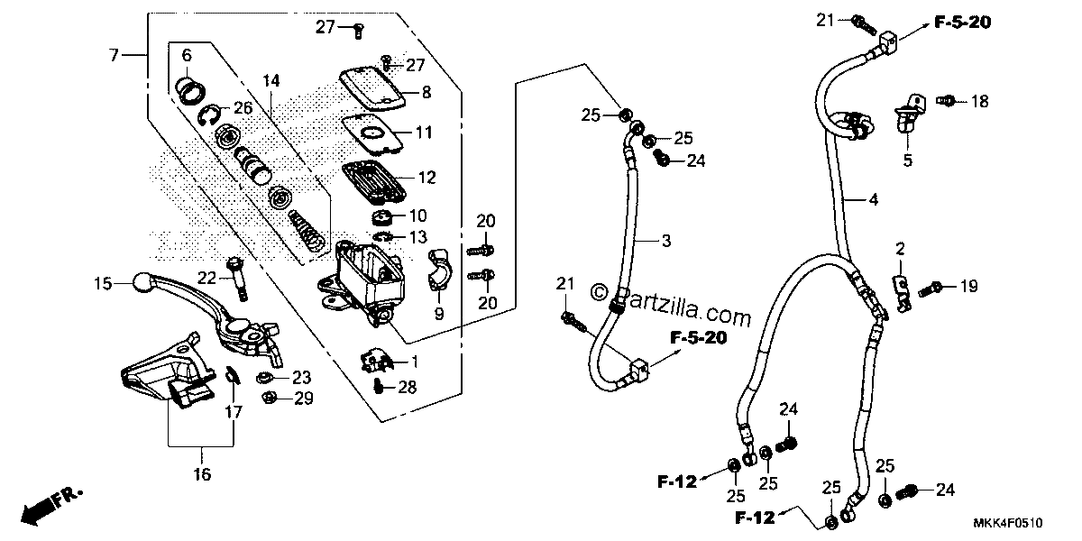 Diagrama de FRONT BRAKE MASTER CYLINDER