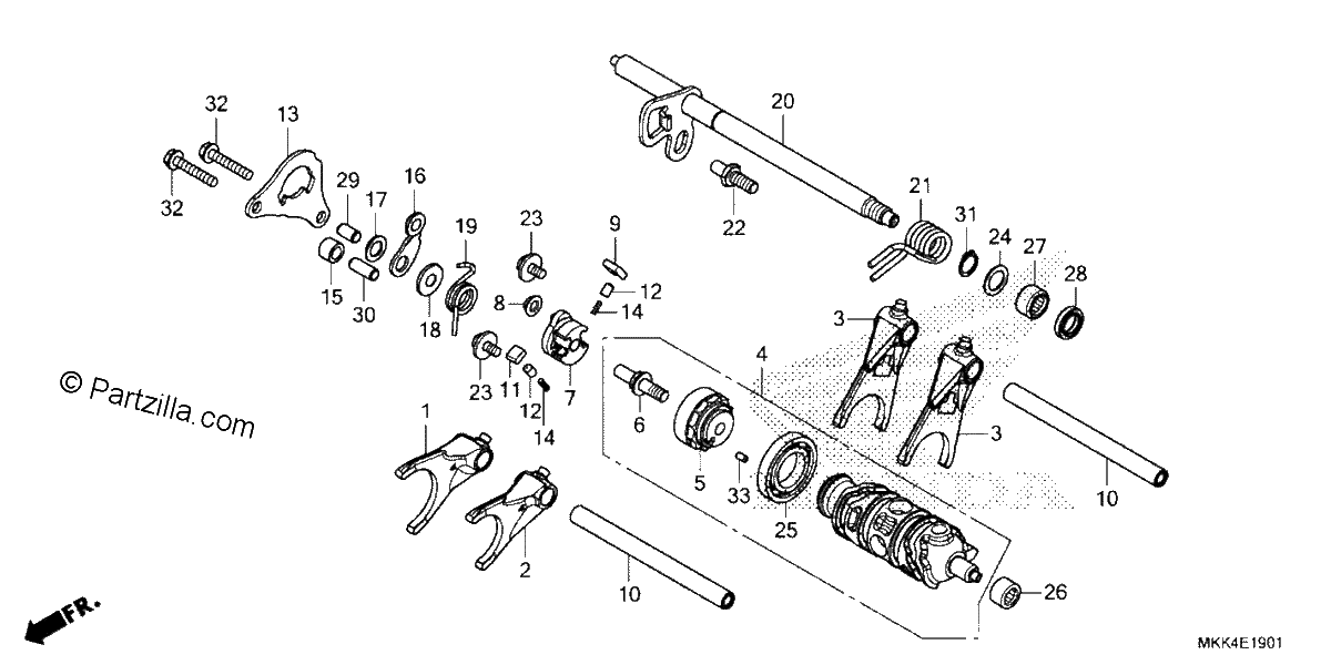 Diagrama de GEARSHIFT DRUM 2