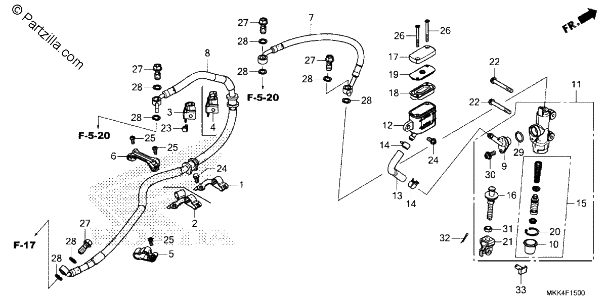 Diagrama de REAR BRAKE MASTER CYLINDER