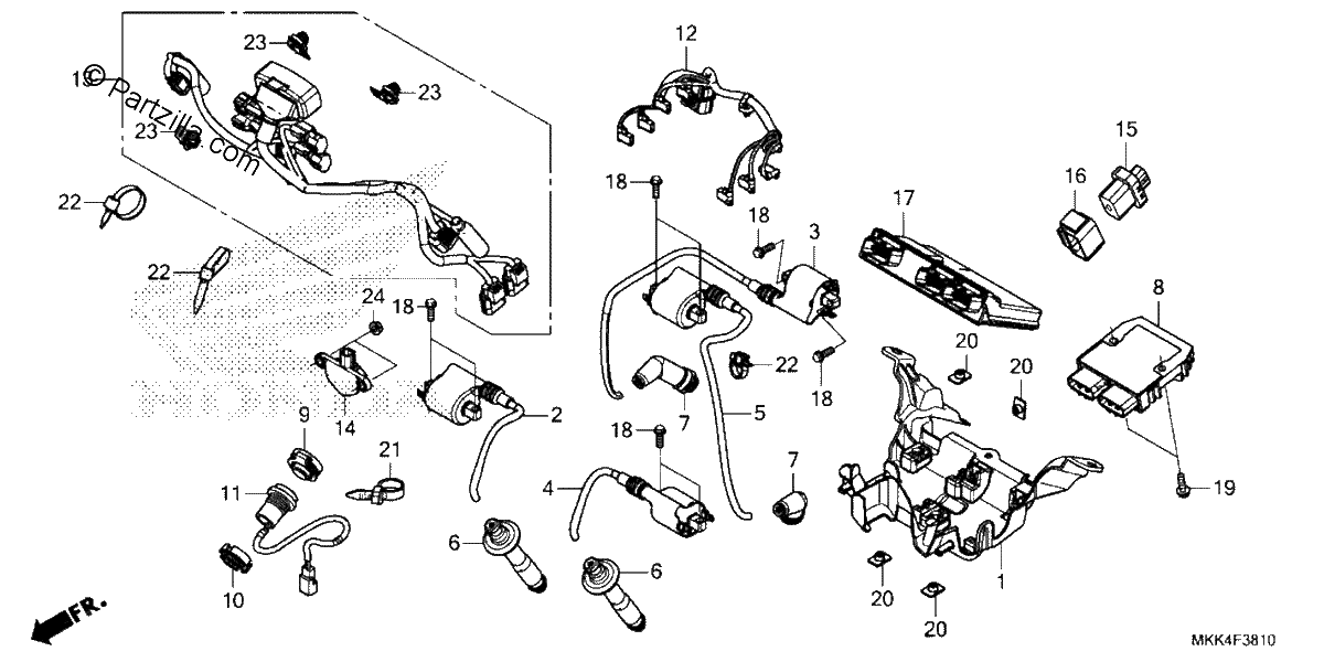 Diagrama de SUB HARNESS IGNITION COIL