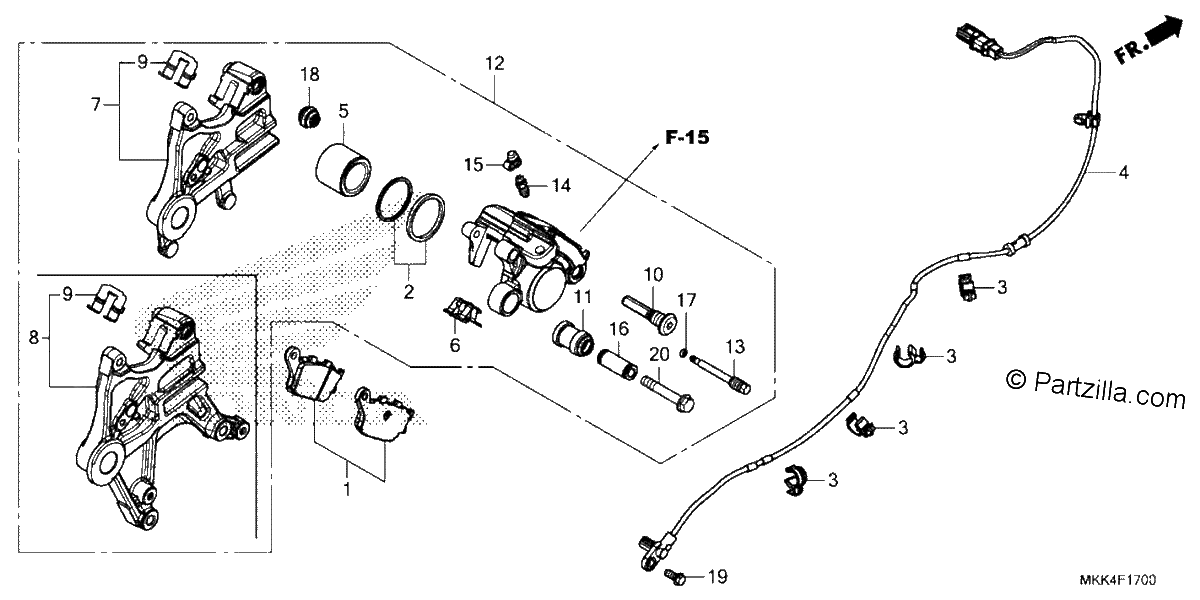Diagrama de REAR BRAKE CALIPER