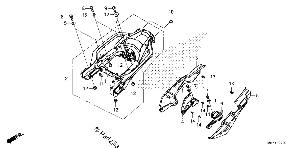 Diagrama de SIDE COVER REAR CARRIER 1