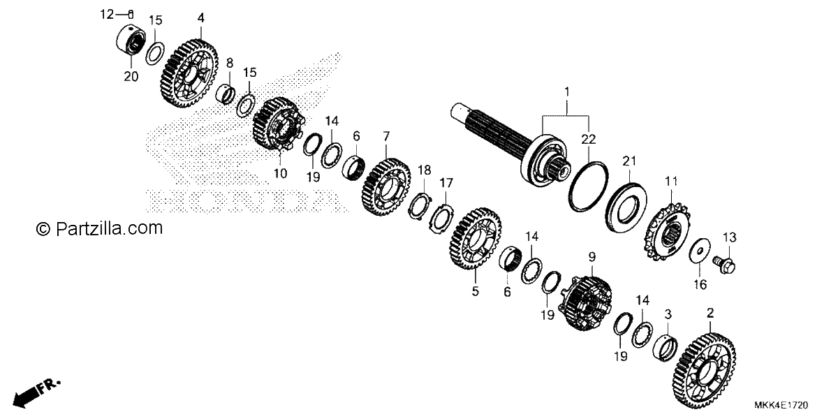 Diagrama de TRANSMISSION COUNTERSHAFT