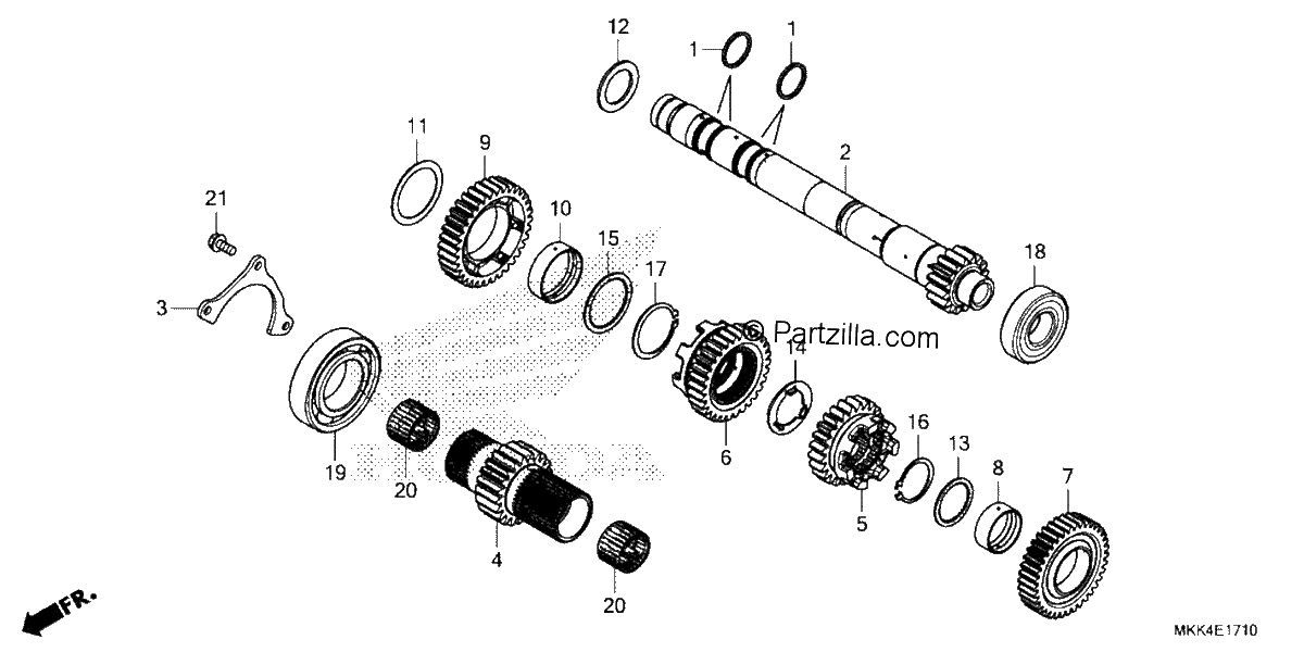 Diagrama de TRANSMISSION MAINSHAFT