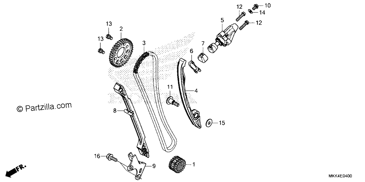 Diagrama de CAM CHAIN TENSIONER