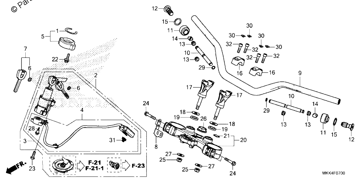 Diagrama de HANDLEBAR TOP BRIDGE