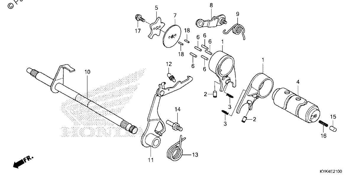 Diagrama de GEARSHIFT DRUM