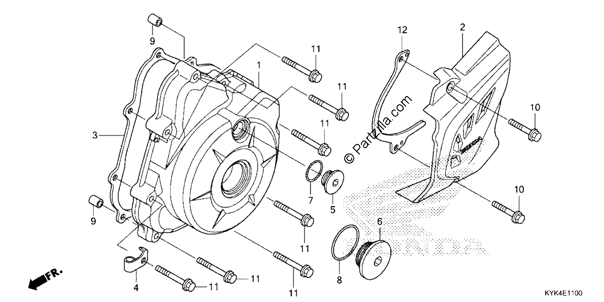 Diagrama de LEFT CRANKCASE COVER
