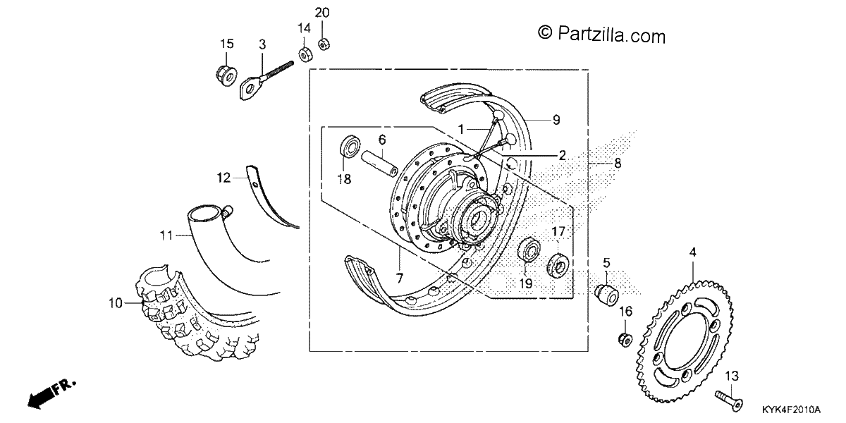 Diagrama de REAR WHEEL