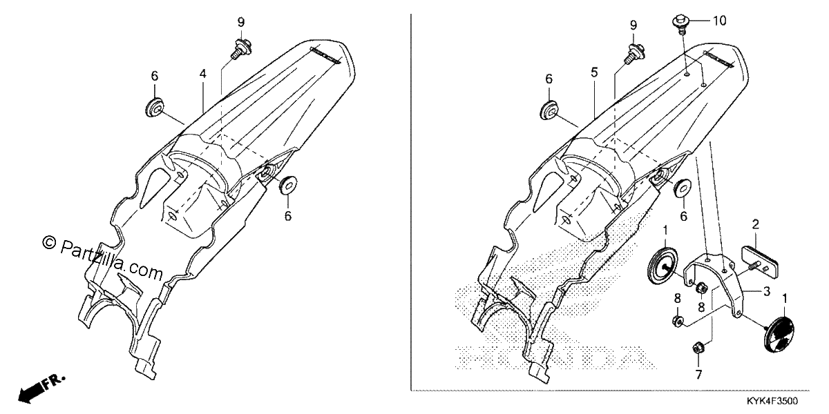 Diagrama de REAR FENDER