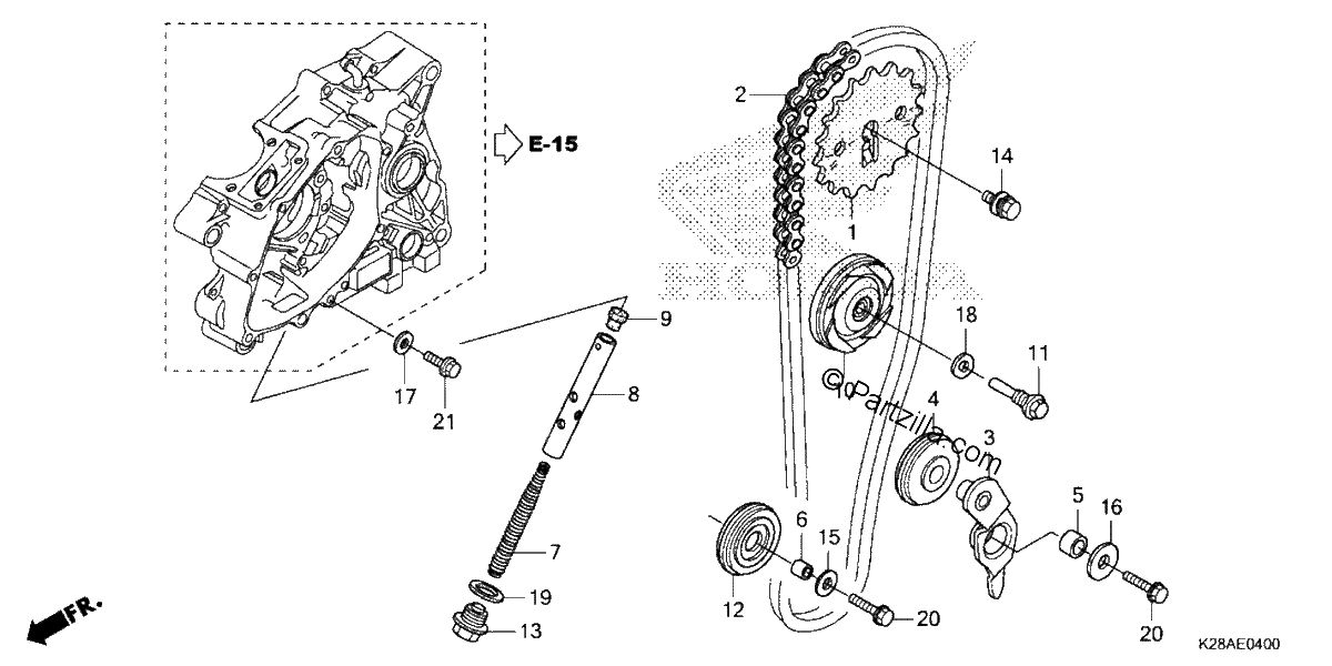 Diagrama de CAM CHAIN TENSIONER