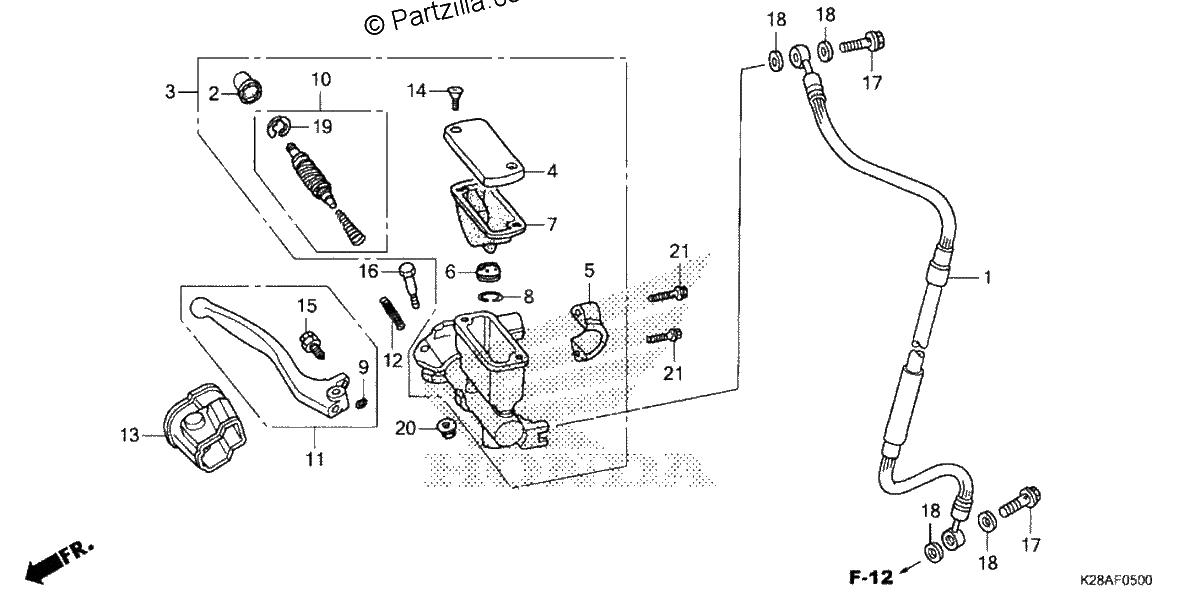 Diagrama de FRONT BRAKE MASTER CYLINDER