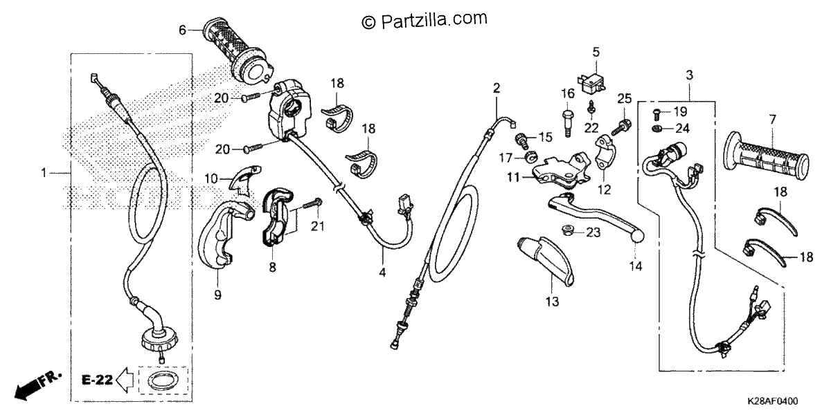 Diagrama de HANDLE LEVER SWITCH CABLE