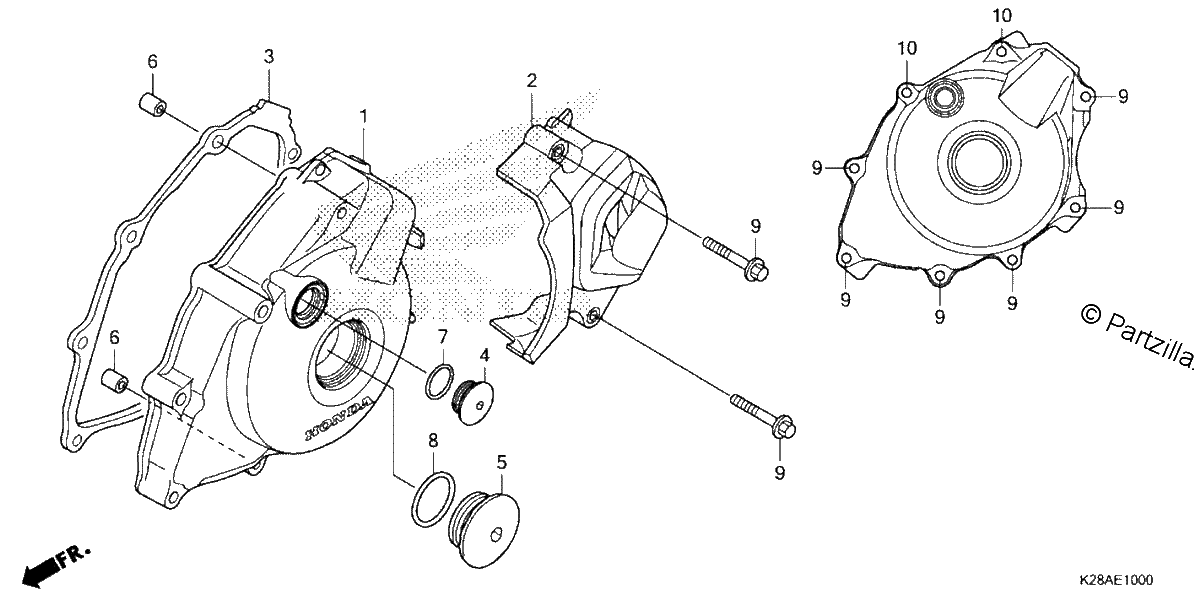 Diagrama de LEFT CRANKCASE COVER
