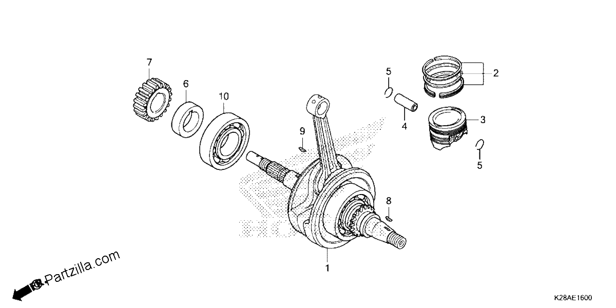 Diagrama de CRANKSHAFT PISTON