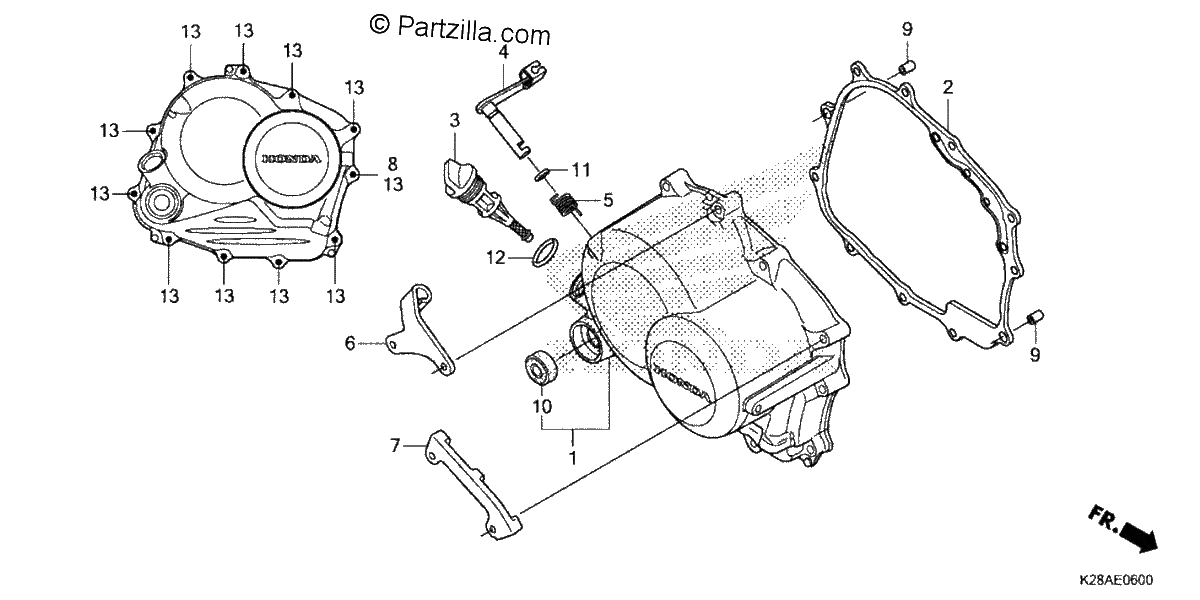 Diagrama de RIGHT CRANKCASE COVER