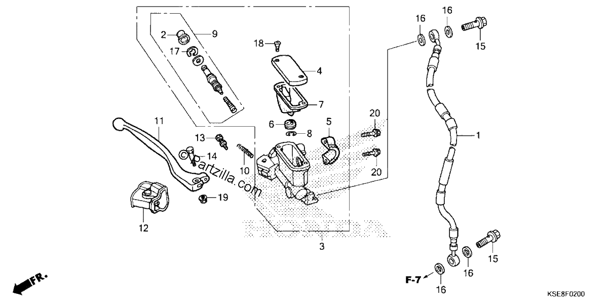 Diagrama de FRONT BRAKE MASTER CYLINDER
