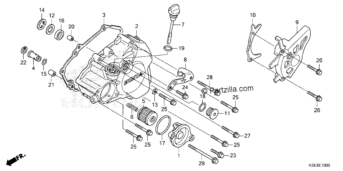 Diagrama de LEFT CRANKCASE COVER
