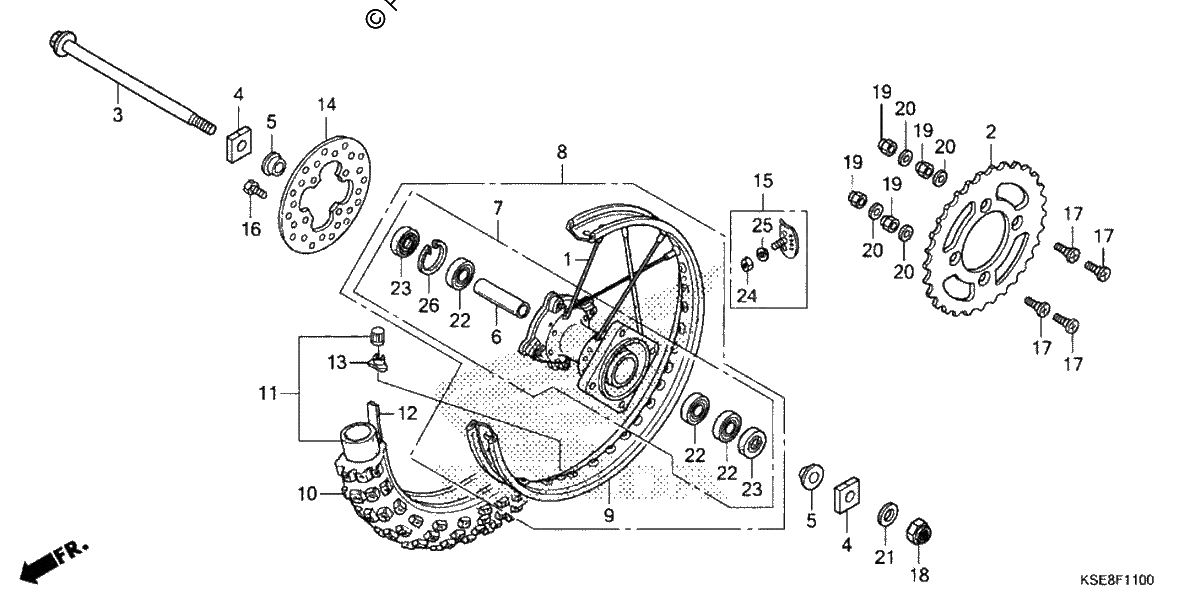Diagrama de REAR WHEEL