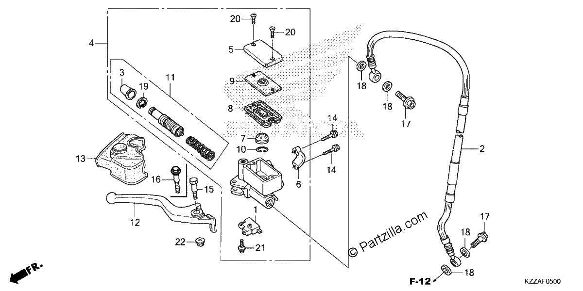 Diagrama de FRONT BRAKE MASTER CYLINDER 1
